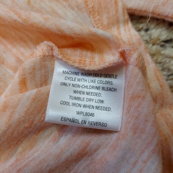 Style & Co. Sport Hoodie Shirt Size PM Peach Orange Heather Long Sleeve Athletic - Picture 9 of 11